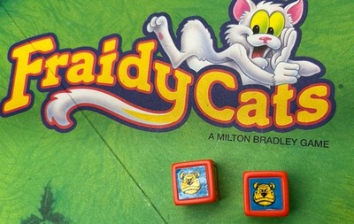 Vintage 1994 Fraidy Cats Milton Bradley Board Game REPLACEMENT PARTS-DICE ONLY