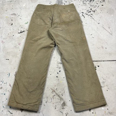 Vintage 40s WW2 US Army Winter Combat Tanker Pants 34x32 Military