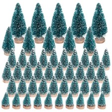 2X(50 Stück Miniatur Künstlicher Weihnachtsbaum Klein Schnee Frost Bäume Kiefer7801