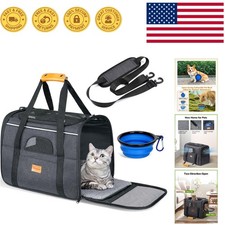Spacious Pet Carrier for Cats  Small Dogs up to 20lbs - Lightweight  Safe
