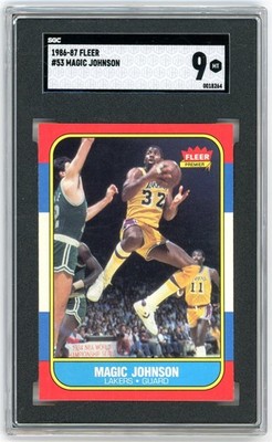 1986 Fleer #53 Magic Johnson - SGC 9