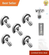 5 Count Stainless Steel 1/4" Tripod Screws - Quick Release D-Ring