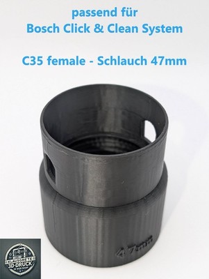 Adapter Staubsauger für Bosch Click & Clean System - C35 female 47mm Schlauch