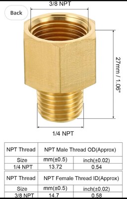 1/4 NPT Stecker 3/4 NPT Innengewinde Gasleitung Wasserleitung Sanitär Fitting Messing Reduzierstück