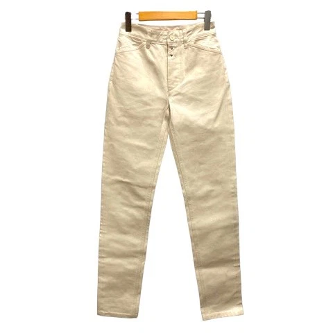 Mm6 Maison Margiela S62Lb0078 Pantalone Rivestito Denim Bottone Fly 36 Bianco Avorio