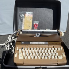 Smith Corona Coronet Automatic 12 Electric Typewriter w/ Case  Brown & Tan 1960s thumbnail