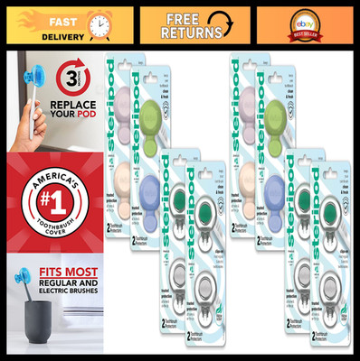 Multi-Color Clip-On Toothbrush Protector - 2 Count, Pack of 8, Travel Essential