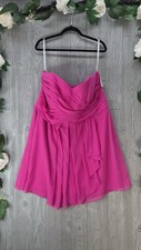 David's Bridal Dress Strapless Fuchsia Pink Mini 20 Wedding Homecoming NEW $79