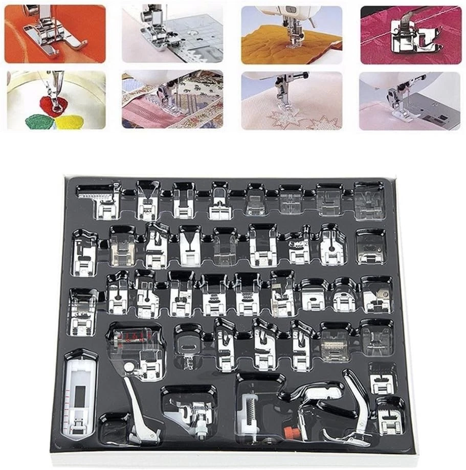 Kit de herramientas de pies prensatelas para máquina de coser 32/42 piezas para Brother Singer doméstico Foto 2 de 4