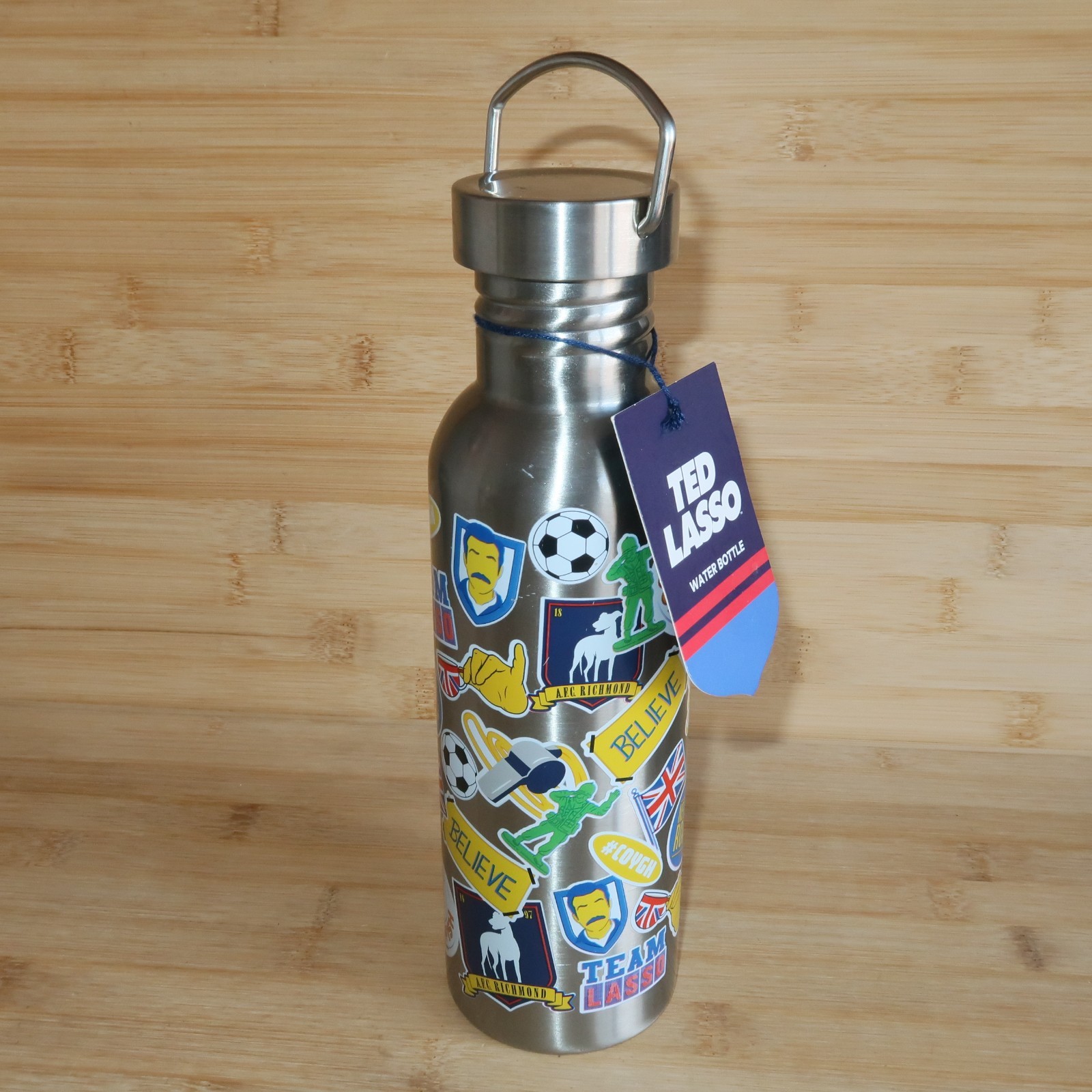 Ted Lasso Water Bottle AFC Richmond Football  750ml Tag Deluxe Metal Roy Kent
