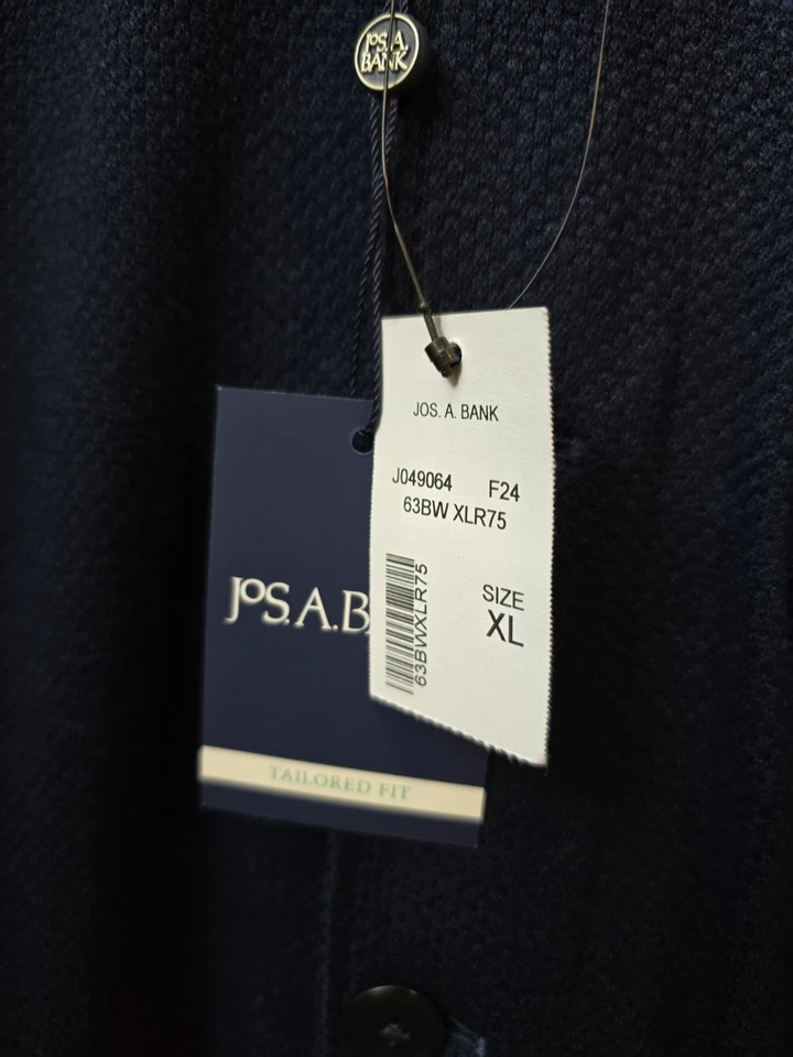 Chaqueta Blazer Jos A Bank Para Hombre Ajuste A Medida Tejido Texturizado Azul Marino Para Hombre XL Foto 2 de 4
