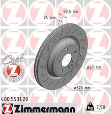 2x Bremsscheibe COAT Z ZIMMERMANN 400.5531.20 f&uuml;r SL R231 MERCEDES 350 231 457