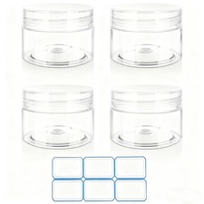 Leak Proof Travel Containers 30ml Oz for Creams with Labels Pack of 4 Small