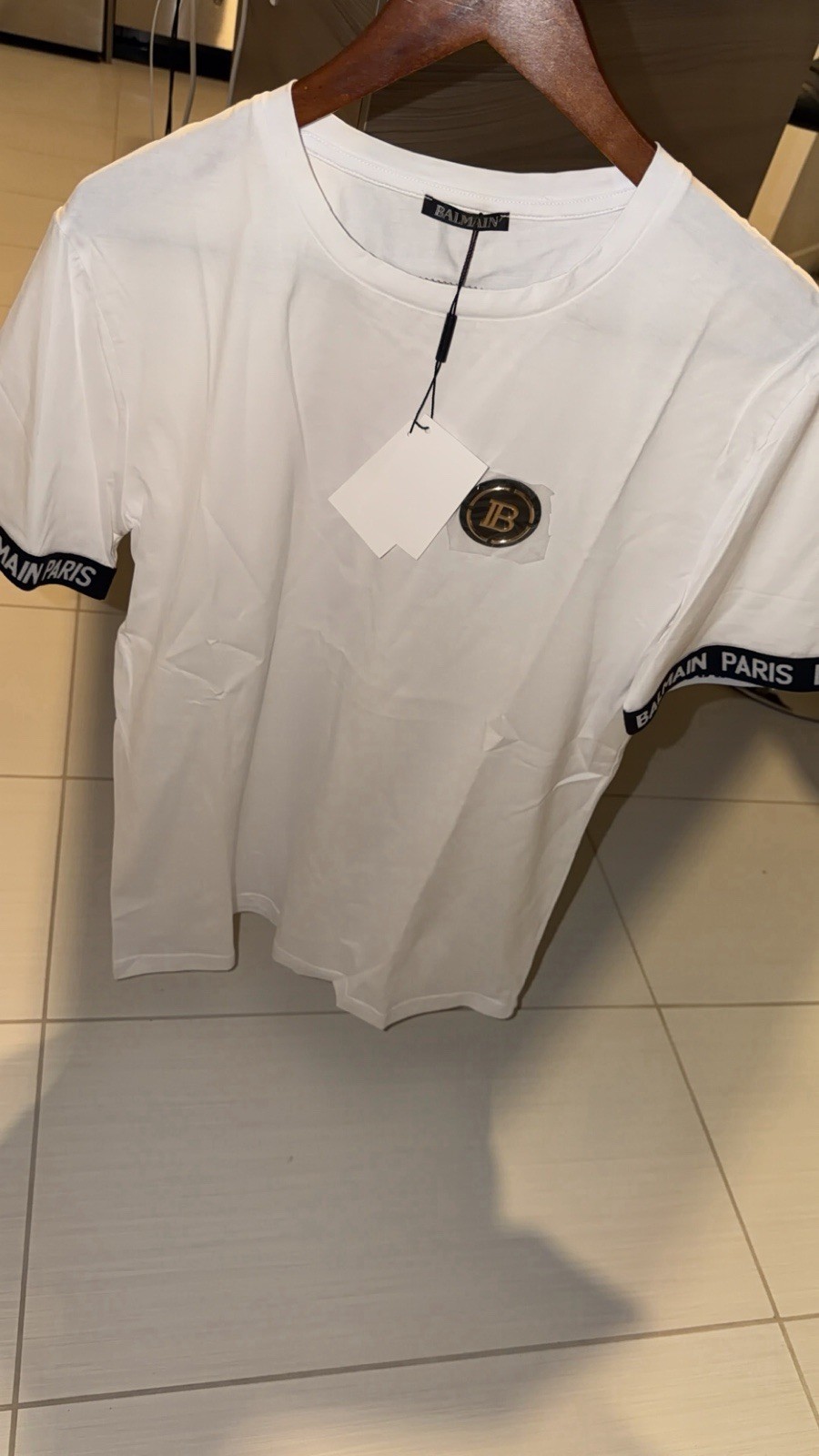 Balmain Genuine Unique T Shirt / White Logo NWT Sz M MEN NEW tshirt