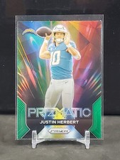 2023 Prizm Justin Herbert Prizmatic Green Prizm & Hype Base (2) Insert Cards