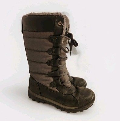 Timberland Women's 7.5 MT. Hayes Tall Waterproof Black Snow Boots Great Shape 