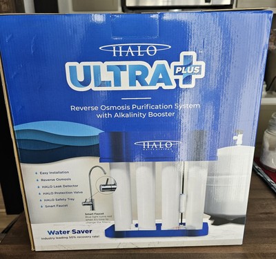 HALO Ultra Plus Reverse Osmosis System 4-Stage Alkalinity Booster Water Saver