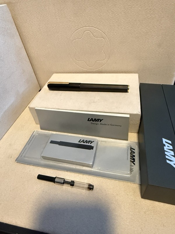 Lamy “Imporium”,Black/Gold PVD Medium, Fountain Pen, 14K Gold,NOS,Germany 🇩🇪.