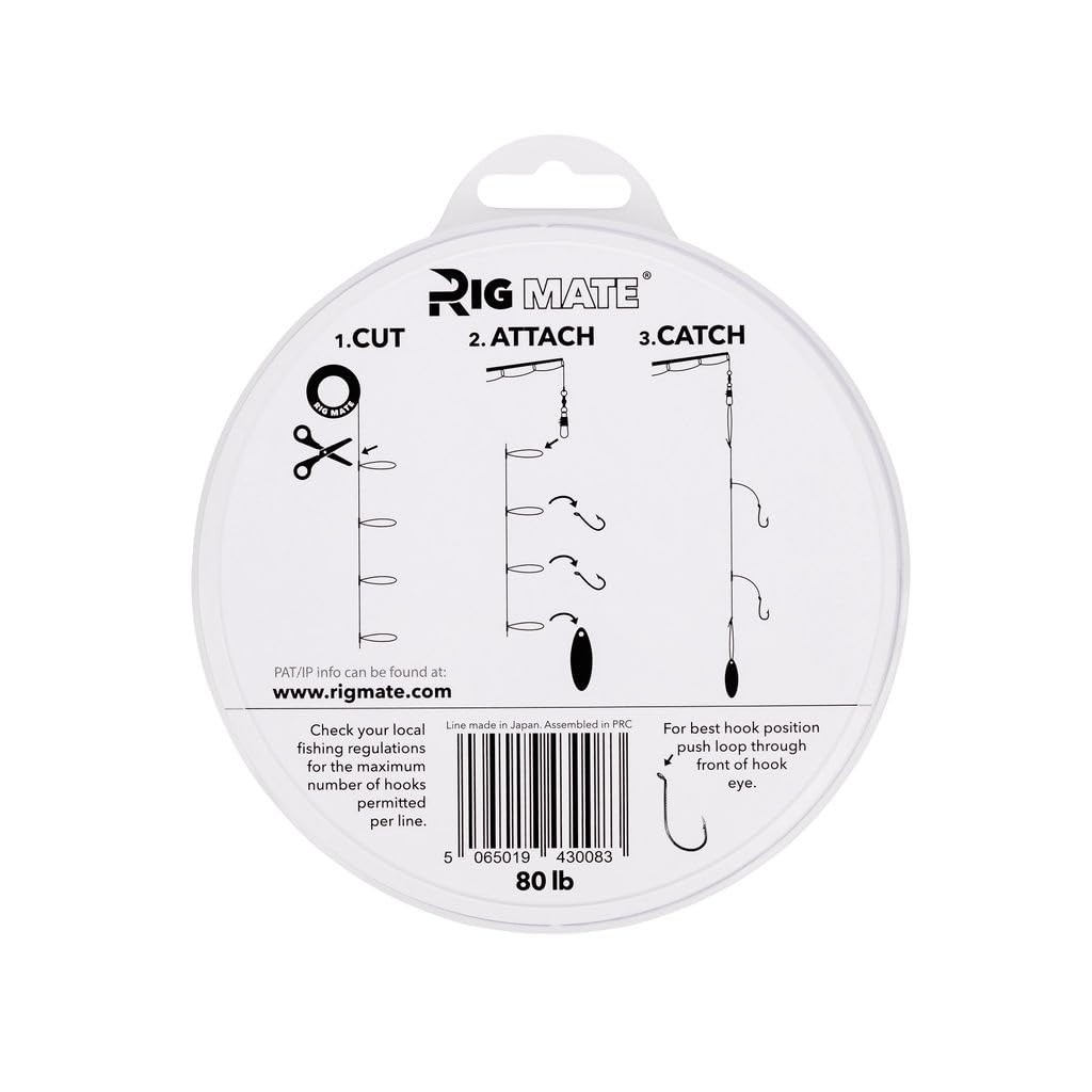 80 lb Pre-Tied Dropper Loop Rigs. Fishing Line Spool. Loops 18 Inches Apart w... - Image 2