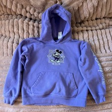 Disney 100 Years of Wonder Kids Girls 7-8 Purple Anniversary Sweatshirt Hoodie