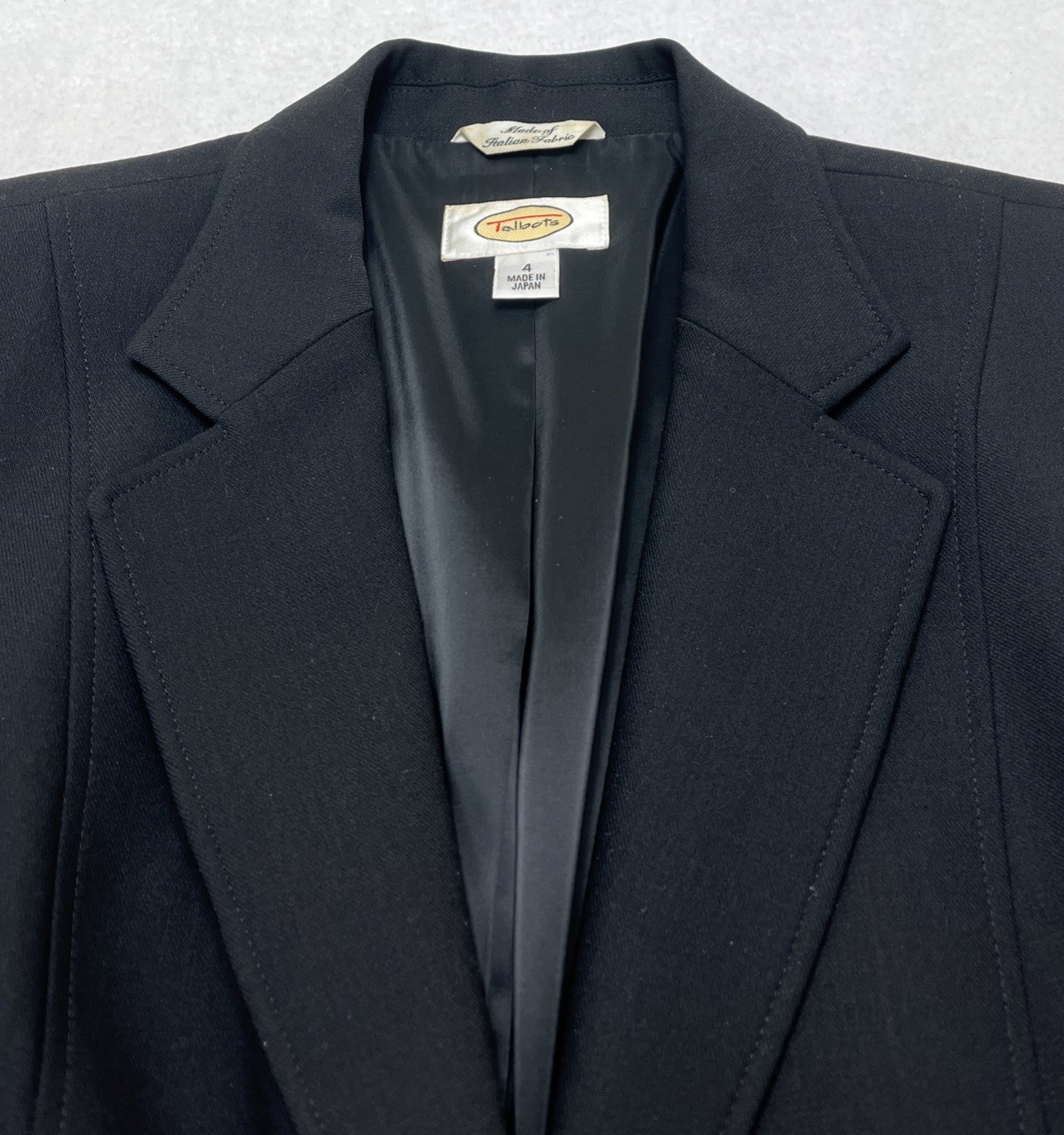Talbots Black Lined 2-Button Stretch Italian Wool… - image 2
