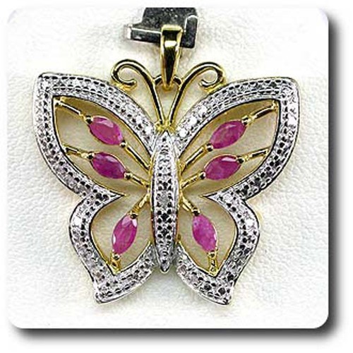 Pendentif Coeur Or Blanc 375 et Pierres fines Ref. 39569