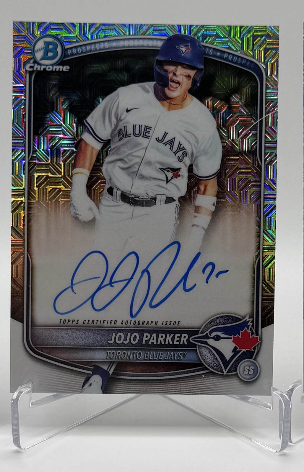 2025 Bowman Draft Chrome Jojo Parker 1st Mojo Refractor Auto #BMA-JP
