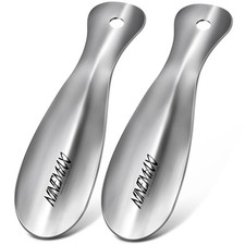 NINEMAX Metal Shoe Horn Travel 7.5 Inch, Small Stainless Steel Portable Shoe ...