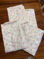 Laura Ashley Busy Bee Pink Twin XL Sheet Set Floral Pink Chic Cottage Sheet Set
