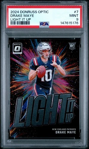 2024 Panini Donruss Optic Light It Up #7 Drake Maye PSA 9 Rookie NE Patriots RC