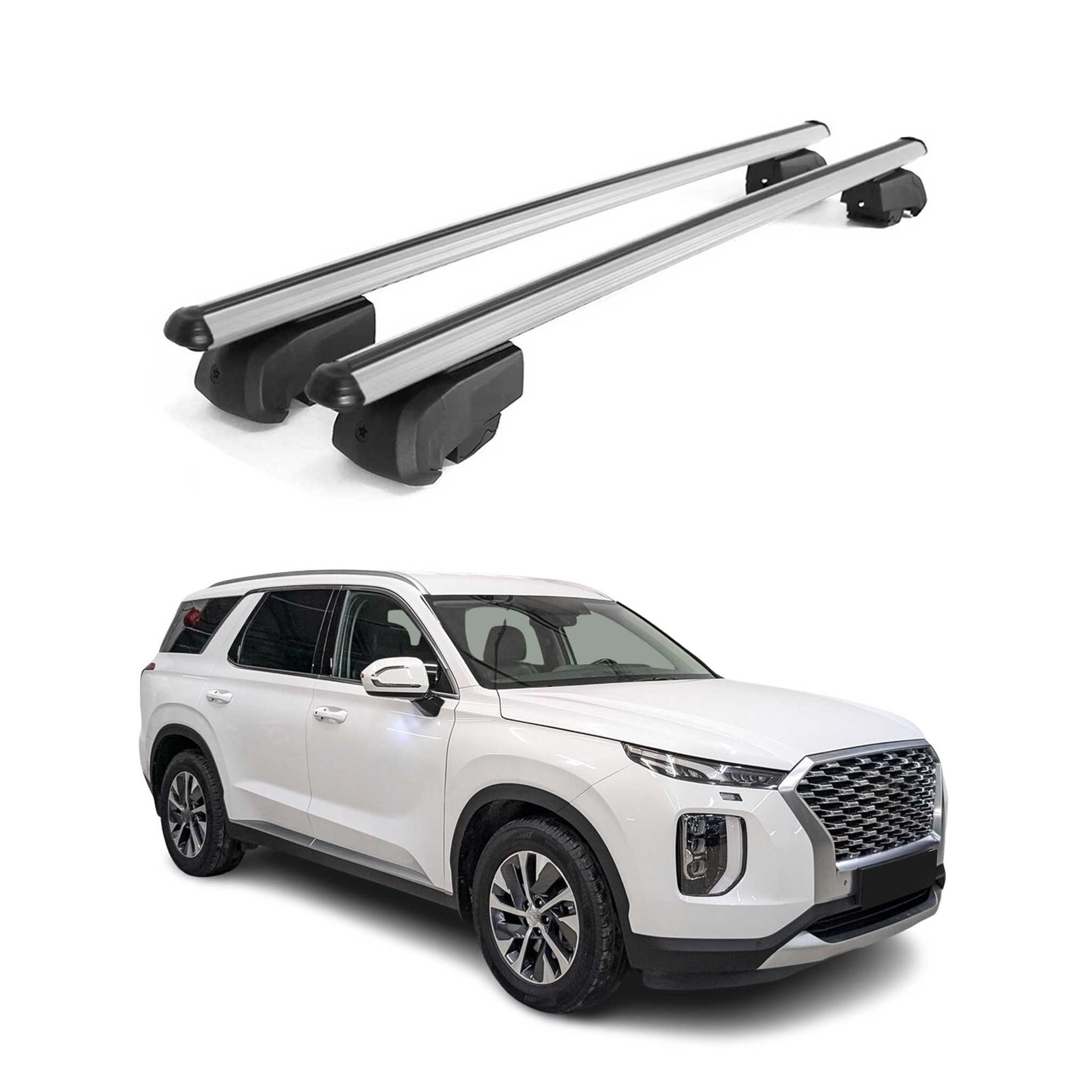 Barres de toit alu gris de qualité supérieure pour le Hyundai Palisade