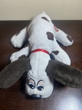 Pound Puppies Grey Plush Puppy with Red Collar 7 In Vintage 1986 Tonka