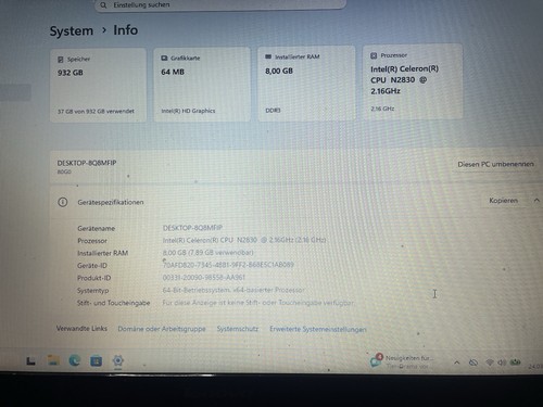 Lenovo G50-30 Notebook mit Netzteil 1TB SATA, 8GB RAM Windows 11 (frisch)