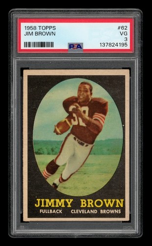 1958 Topps Set-Break # 62 Jim Brown PSA 3 VG