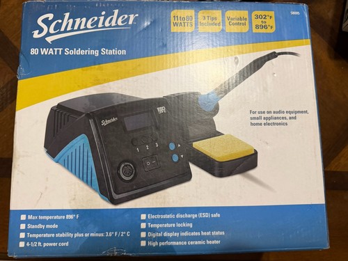 Schneider 80 Watt Digital Soldering Station 110V ESD Safe Variable Control 58005