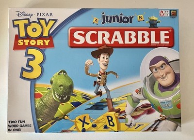 Disney Pixar Toy Story 3 Junior Scrabble Brettspiel, 2 Spielstufen, Alter 5-10