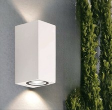 COPPIA APPLIQUE FARETTO PER ESTERNO MURO TERRAZZO DOPPIA LUCE LED GU10 IP65