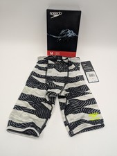 Speedo Boys Youth Size 22 Endurance Contort Stripes Jammer Swim Suit Black NRF