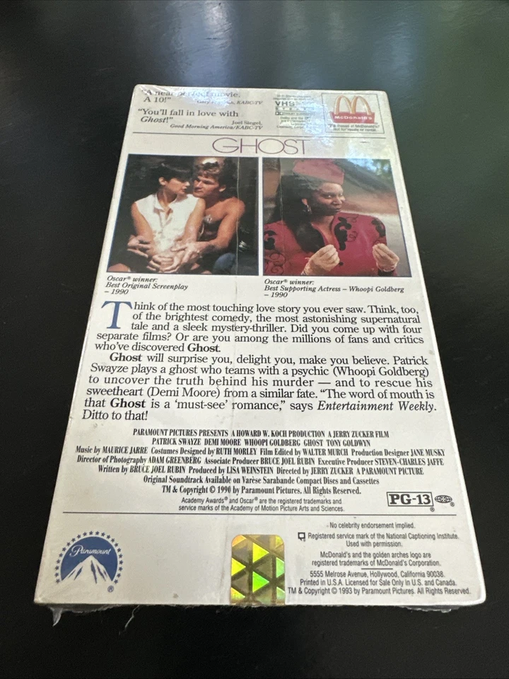 GHOST - VHS NEW SEALED PROMO SWAYZE - DEMI MOORE - WHOOPI GOLDBERG MCDONALD'S - Image 2 of 4