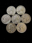 Washington Silver Quarters LOT OF 7 Condition Varies Widely. See Photos