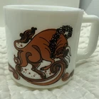 Vintage 1976 "Taurus" Zodiac Sign Milk Glass Coffee Mug Signed Beverly KMA
