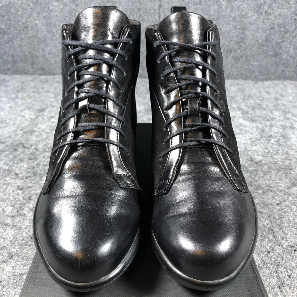 Botas Naot Femininas Tamanho 6-6.5 Couro Preto Camurça com Cadarço Tornozelo Conforto Casual - Imagem 4 de 4