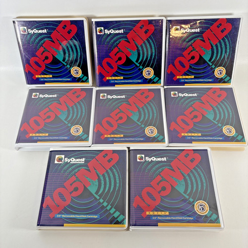 SyQuest SQ310 3.5" 105MB Removable Disk Cartridge LOT of 8 Used