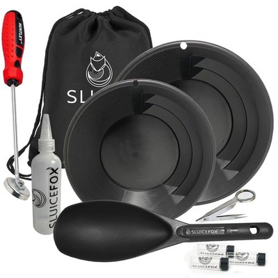 Sluice Fox Gold Panning Kit with Bag Good, Black