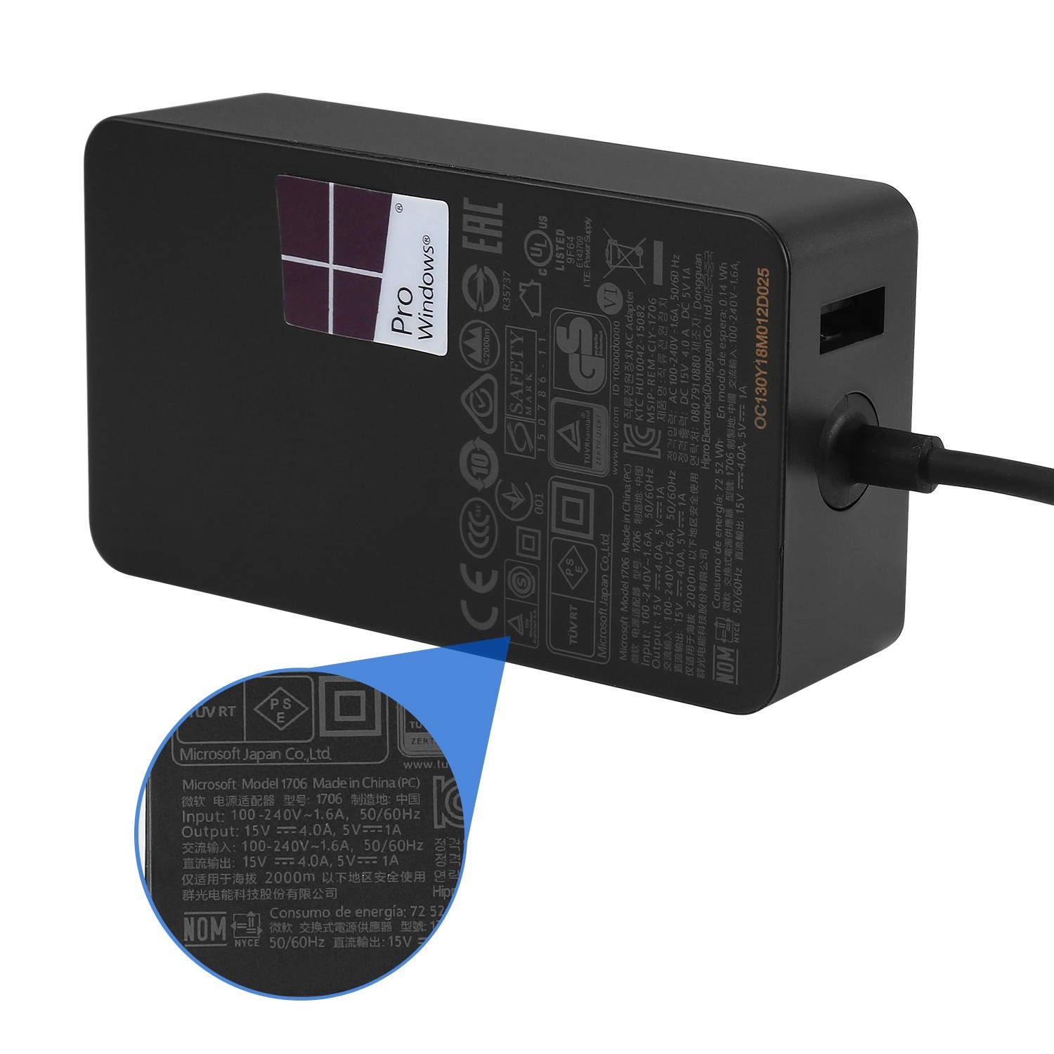 Cargador Original de 65W para Microsoft Surface Book Pro 4 Surface Book 1706 Q4Q-00001, imagen 4