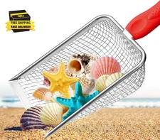 Beach Mesh Shovel, Sand Sifter Kids Filter Sand Scooper for Shells Collecting an