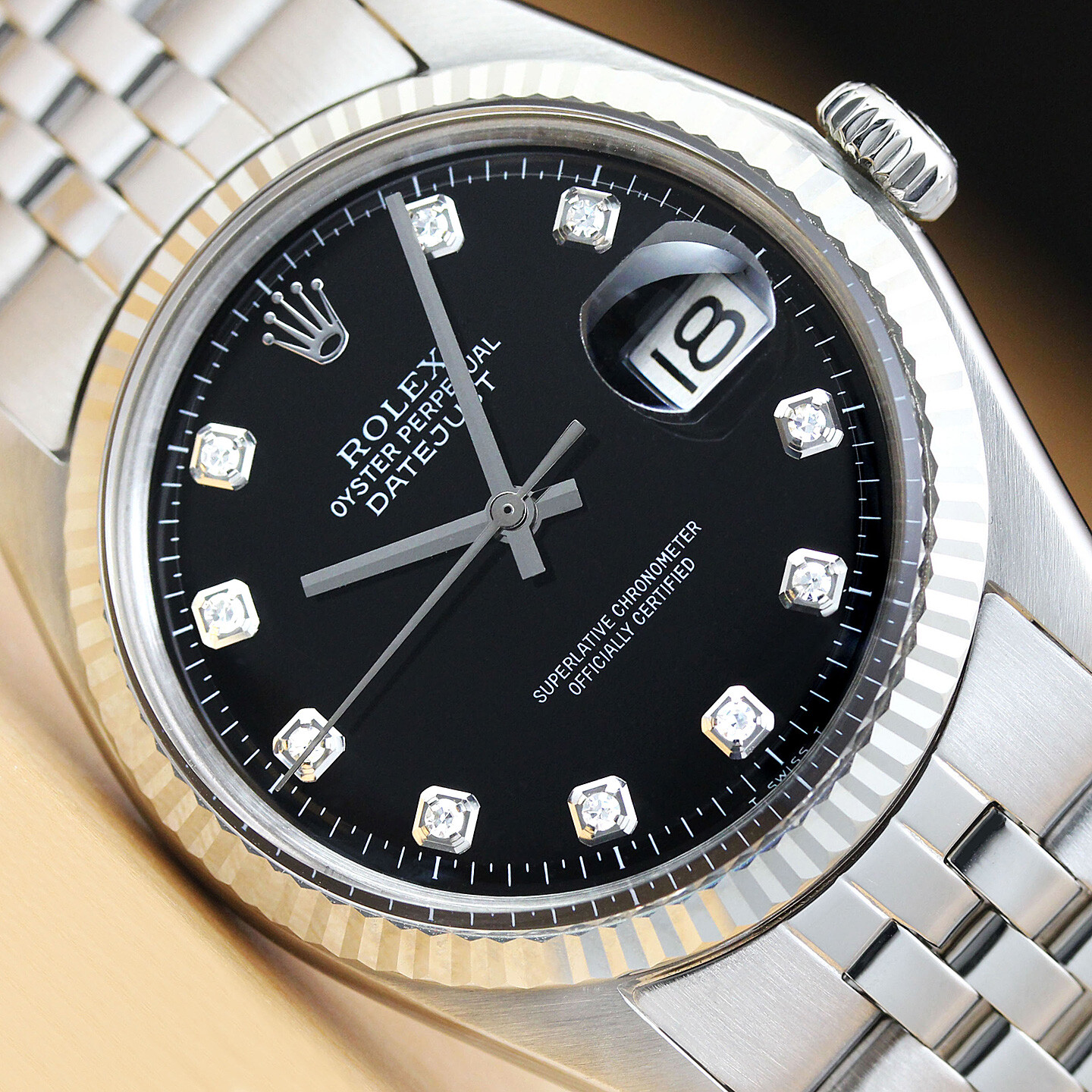 ROLEX DATEJUST 1601 18K WHITE GOLD