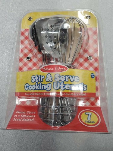 Melissa & Doug Stir and Serve Cooking Utensils (7 pcs) - Stainless Steel and - Picture 2 of 5