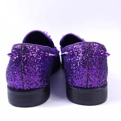 Enzo Romeo Sparko 16 Purple Spiked Dress Shoes Men’s 11 Flashy Sparkle Costume Buy SPK16 Men main image 4