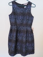 New Women’s Forever 21 Iridescent Purple Tank Top Paisley Textured Dress ~ Small